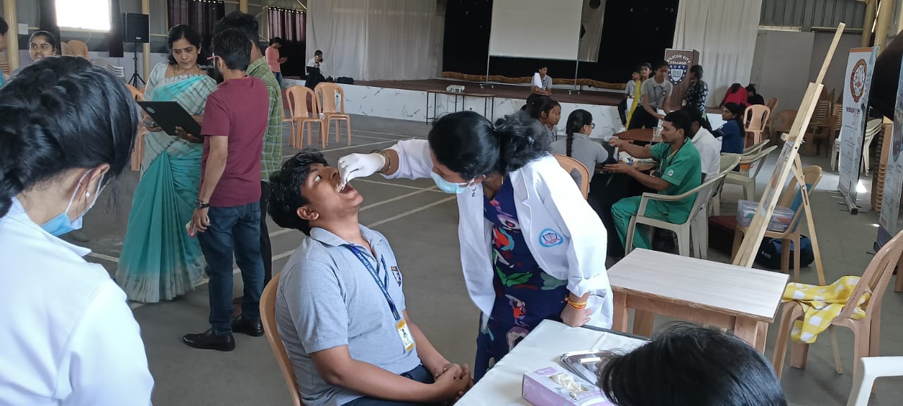 Medical consultation session at community health camp