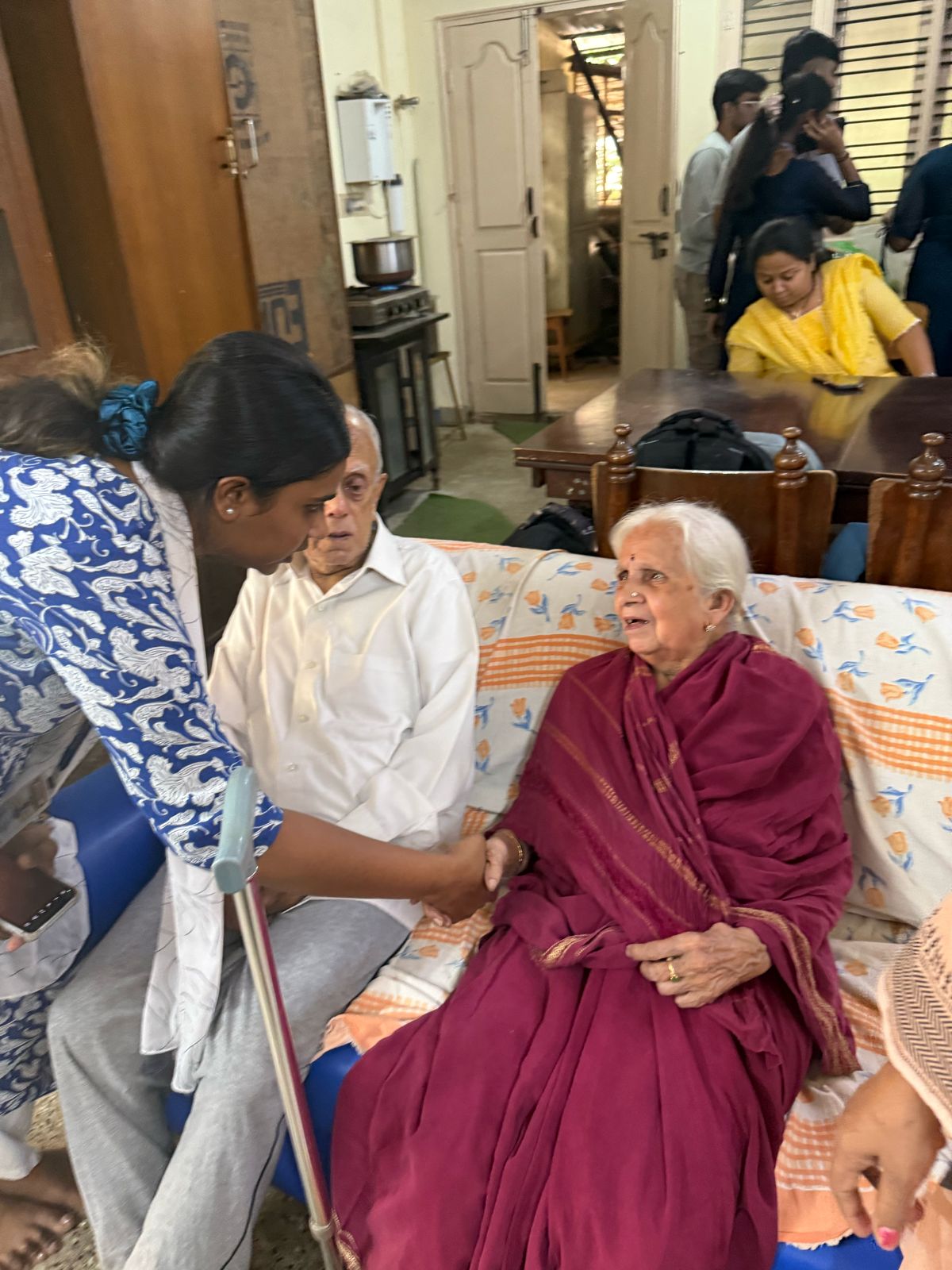 Thathaastu India members spending time with elderly community
