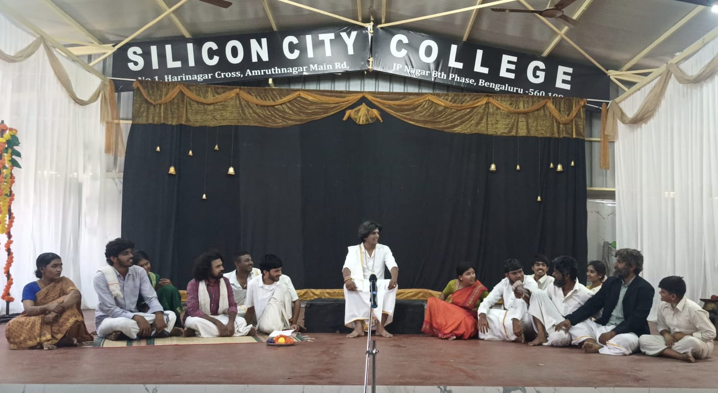 Stage presentation highlighting environmental responsibility and perseverance