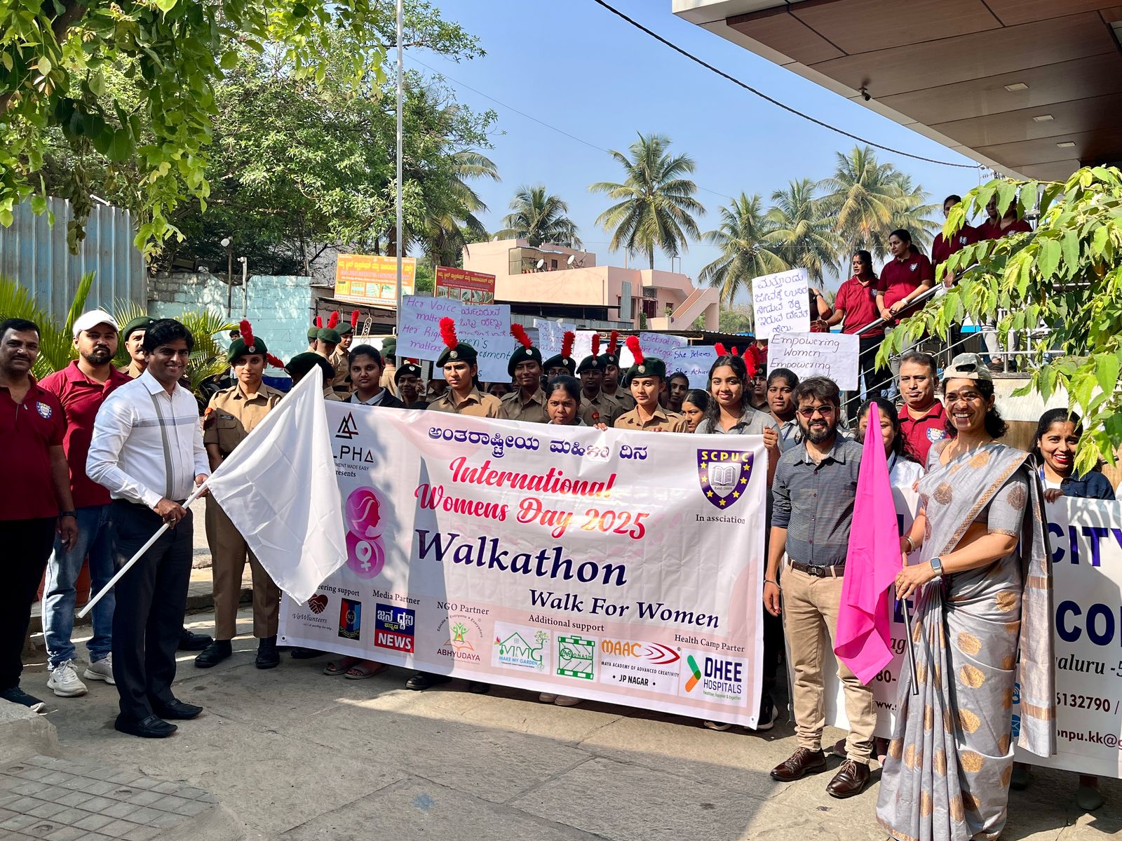 Participants walking together during Women’s Day 2025 walkathon
